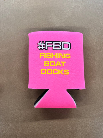 Fishing boat docks pink coozie