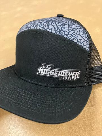 Snap back Flat Bill Jordan print patch Team Niggemeyer Fishing